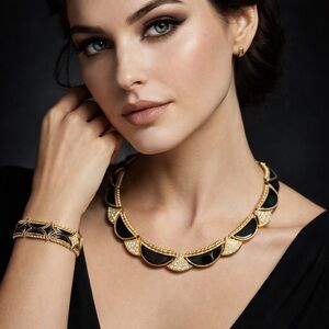 Premier Designs “Nighttime” holiday (1993) necklace and bracelet NWT VINTAGE